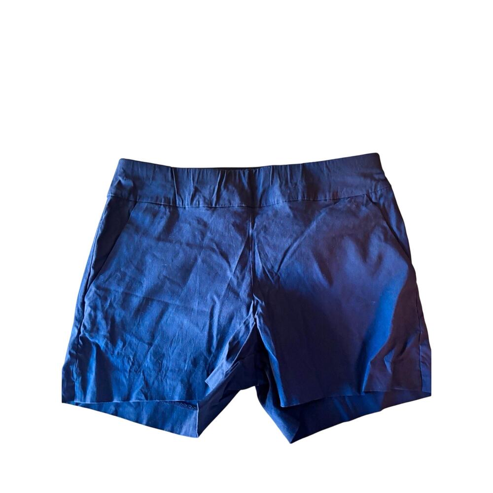 New York & Company Women's Navy Blue Chino Shorts Pockets Flat Front Size M